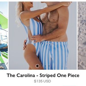 NWT Kenny Flowers Blue & White Stripes Swim Suit